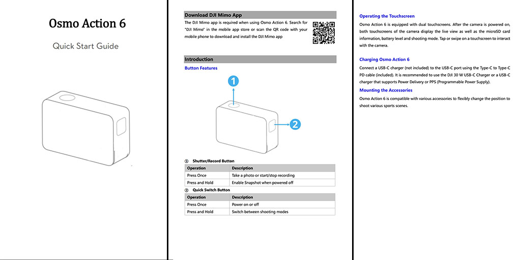 DJI Osmo Action 6 specifications according to FCC documents
