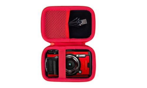 Hard Carrying Case for OLYMPUS Tough TG-6 / TG-7 Camera (Red)