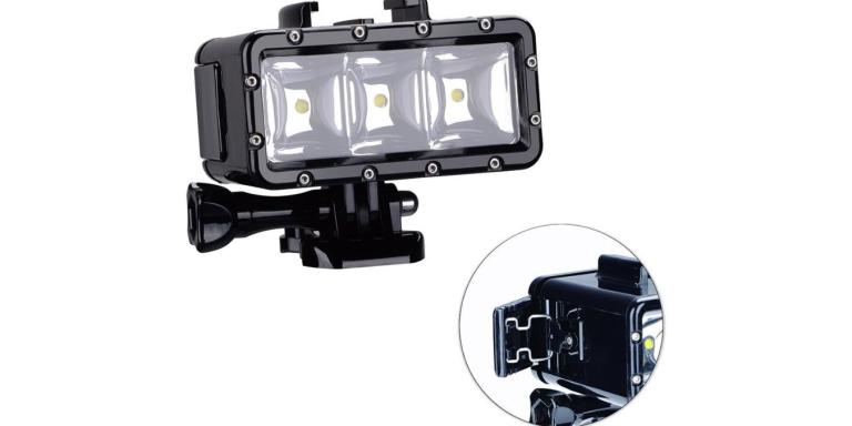 Dimmable Waterproof LED Video Light for GoPro and Action Cameras