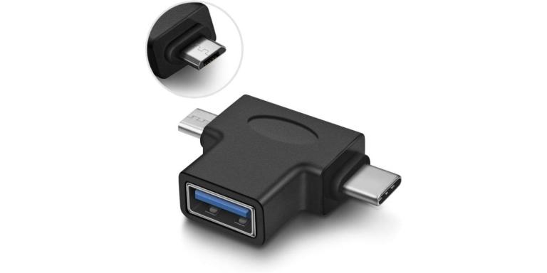 OTG Converter USB 3.0 to Micro USB and Type-C Adapter