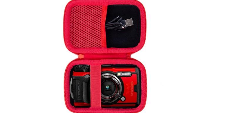 Hard Carrying Case for OLYMPUS Tough TG-6 / TG-7 Camera (Red)