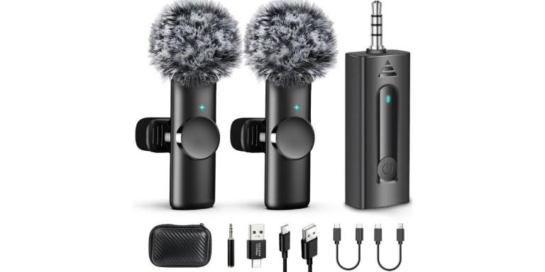 Wireless Lavalier Microphone 2-Pack